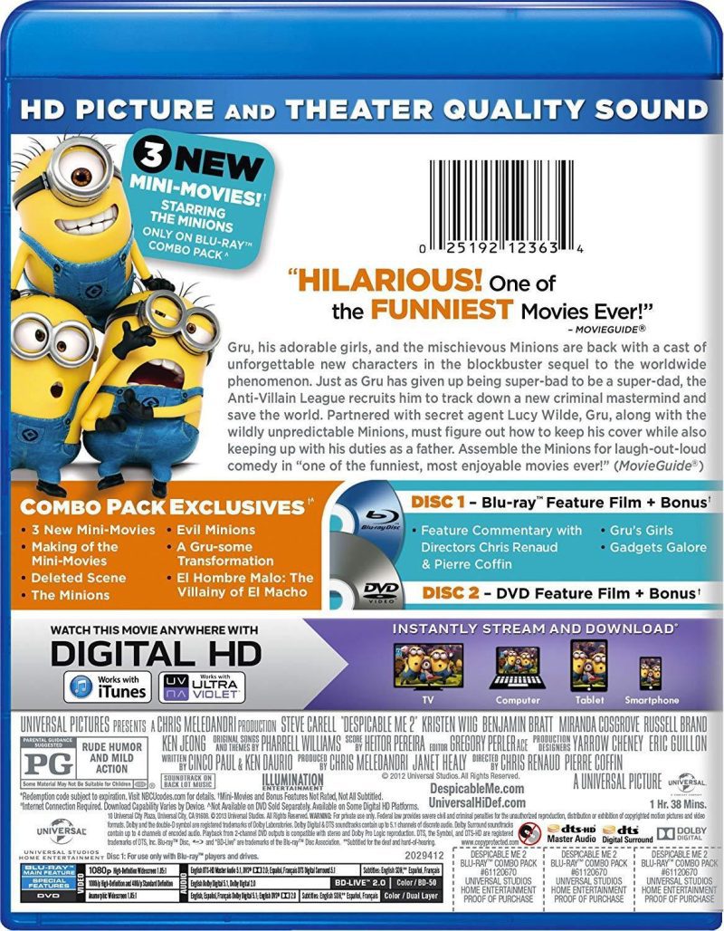 despicable me 2 on blu ray 11931267694628