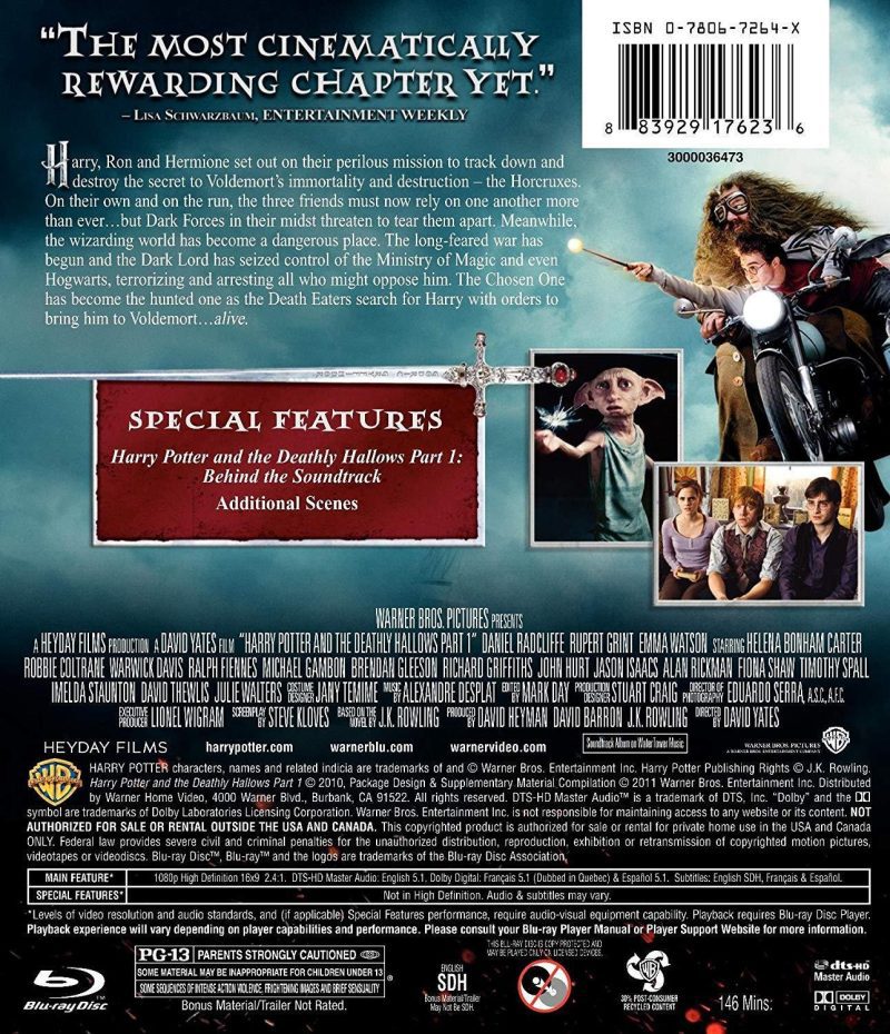 harry potter and the deathly hallows part 1 on blu ray dvds blu ray discs blu ray discs 5031808794660