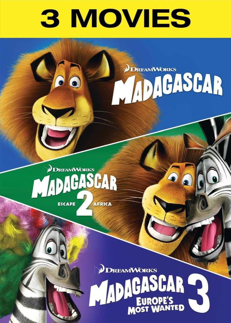 madagascar 3 movie dvd set includes all 3 movies dvds blu ray discs dvds box sets doctor bl 11392283148324