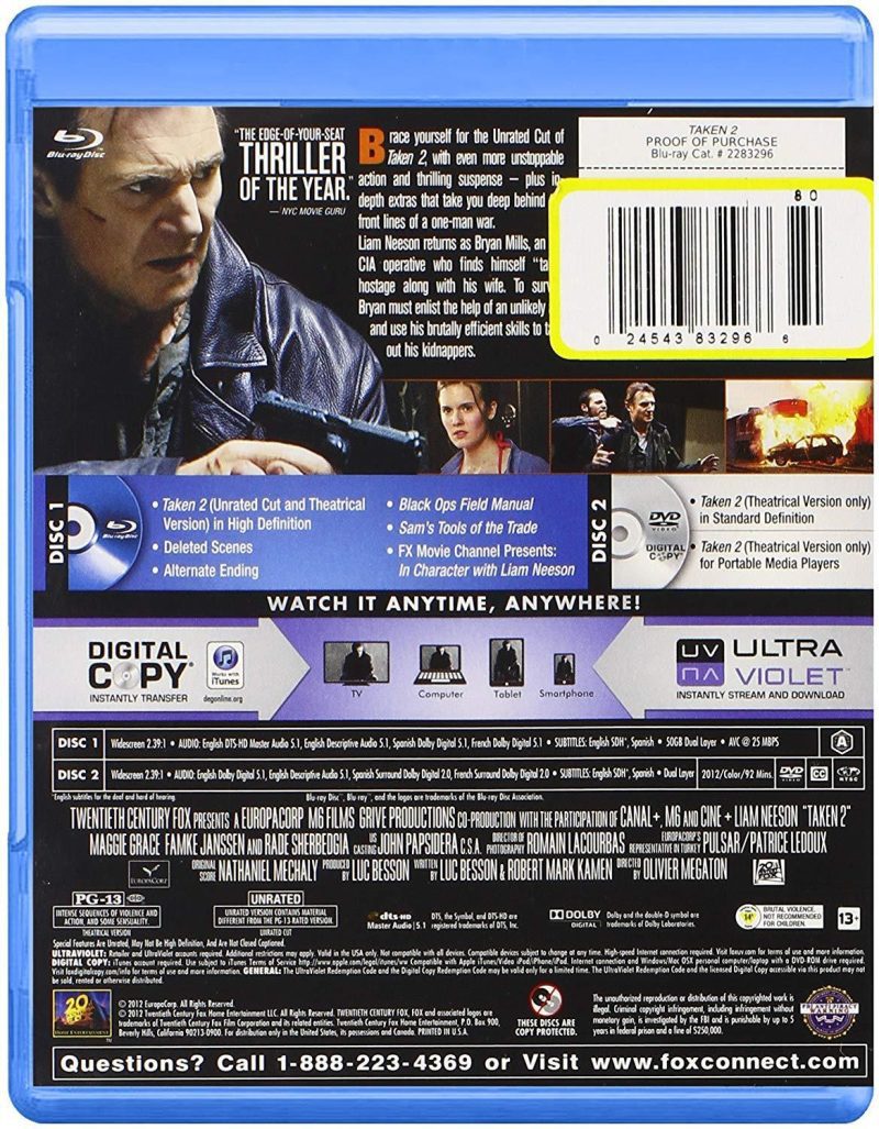 taken 2 on blu ray dvds blu ray discs blu ray discs 4742644367396