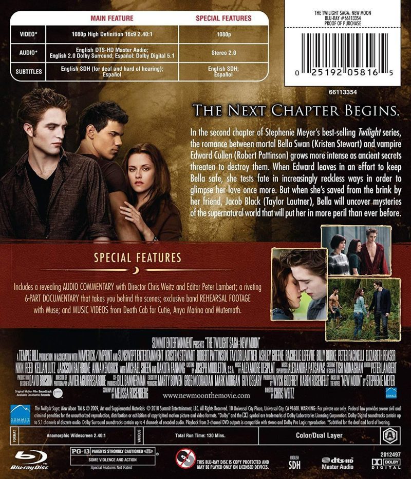 the twilight saga new moon on blu ray dvds blu ray discs blu ray discs 5032427946020