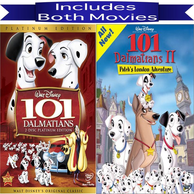 walt disney s 101 dalmatians 1 2 dvd set 2 movie collection dvds blu ray discs dvds 786936735413 11895125082148