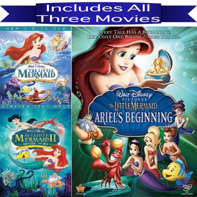 walt disney s the little mermaid trilogy dvd set 3 movie collection dvds blu ray discs dvds 786936284065 29518205681835